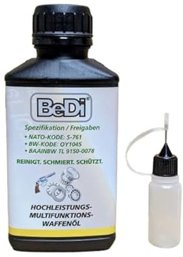 BeDi-40 Hochleistungs-Multifunktionsöl & Waffenöl 250ml -Profi-Schmierstoff, Rostschutz für Haushalt, Werkstatt, Auto, Harzfrei & Säurefrei, lösemittelfrei, NATO-Code S-761 Standard