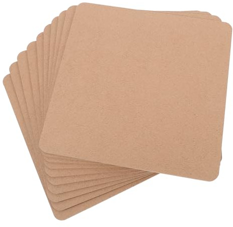 MAGICLULU 10 Stück Leichte Holzplatten für Knete und Ton Natural Holzmaterial für Selbstgemacht Projekte und Dreidimensionales Basteln mit Lehm