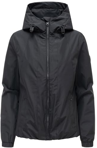 MARIKOO Damen Übergangsjacke (XS-3XL) wasserabweisend, mit Kapuze, 3 Taschen - N134