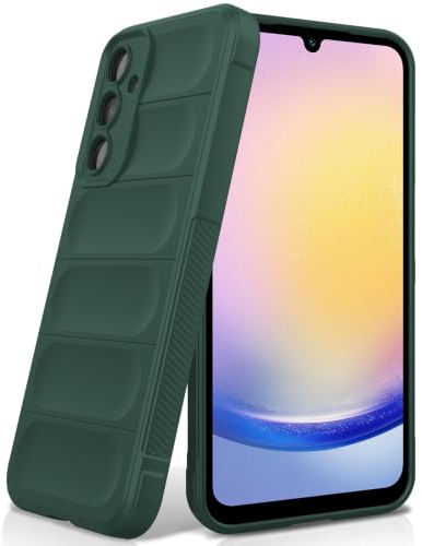 BonYonka Cover in Silicone per Samsung Galaxy A25 5G, Verde | Design Ondulato Antiurto, Fodera in Microfibra Antigraffio, Touch Morbido Setoso, Protezione Anticaduta di Grado Militare