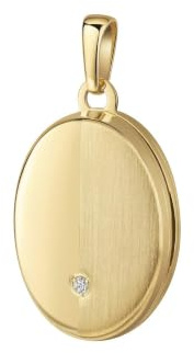 Medaillon mit Zirkonia Moon 333/585 Gold oder 925 Silber – Made in Germany – Manufaktur Pforzheim – Geschenk Erinnerung Taufe