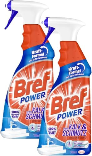 Bref Power gegen Kalk & Schmutz, Bad Reiniger, 2er Pack (2 x 750 ml)