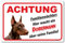 AdriLeo Schild - Vorsicht brauner Dobermann - Familienwächter - (20x30cm) / Achtung Hund Wachhund