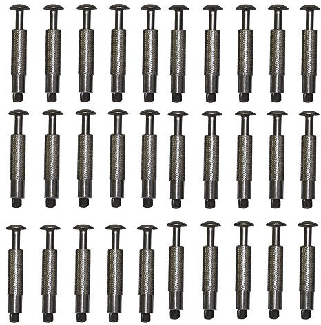 Telepiscinas Lot de 30 pitons à douille Fixation bâche de piscine 100 % inox et aluminium Escamotable Tout en une seule pièce