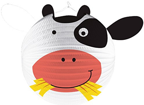 Lampion * SÜSSE Kuh * als Deko oder Spiel für Kindergeburtstag, Halloween oder Karneval // Mottoparty Motto Party Laterne Farm Bauerhof Tiere