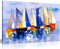 Panther Print Tableau mural sur toile Motif bateaux en mer 24 x 16 cm