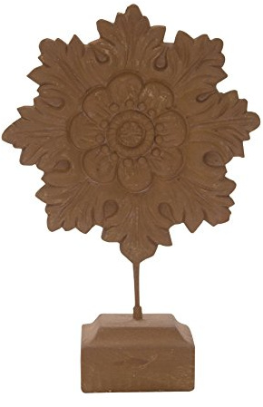 DARO DEKO Stein-Skulptur Blume rost-braun