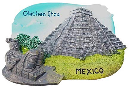 3D-Kühlschrankmagnet Chichen Itza Mexiko, Souvenir, Dekoration für Zuhause und Küche, Polyresin, Mexiko, Kühlschrankmagnet