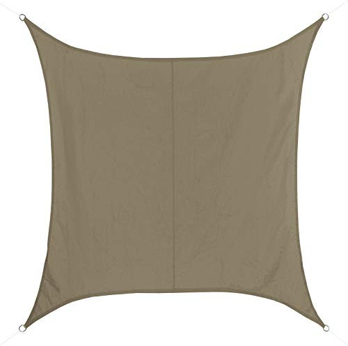 BB Sport Sonnensegel 6m x 6m Cappuccino Sonnenschutz Quadratisch 100% PES Wetterbeständig Wasserabweisend Sonnendach Windschutz Schattenspender