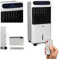 Trioclima + Enfriador de aire caliente de 10 litros, aire caliente y aire frío y deshumidificador portátil de 2000 W, con mando a distancia y temporizador con pantalla digital, 10 litros