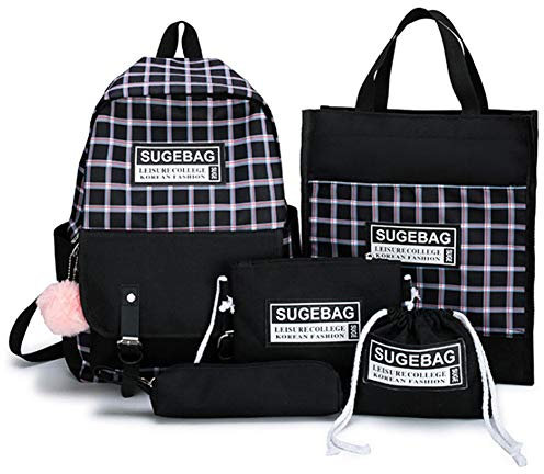 NANANA Trendiger Westlicher Stil Kinderrucksäcke Teen Jungen Mädchen Schulranzen 5 Teile Set mit Schultertaschen und Bleistift-Tasche, 29x13x40 cm,#1