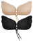 Bafully Invisible Adhesive Strapless Bra 2 Pack Sticky Push Up Silicone Bra with Drawstring for Women (2 Pack (Black & Nude), B)
