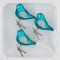 3 TLG. Glas Vogel Set in 'Ice Petrol-Türkis Silber' - Christbaumkugeln - Weihnachtsschmuck-Christbaumschmuck