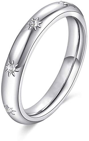 S'Agapõ Damenring aus Stahl und Kristallen | Kollektion For Love - SFV39, 14, Hypoallergener Stahl, Kristalle