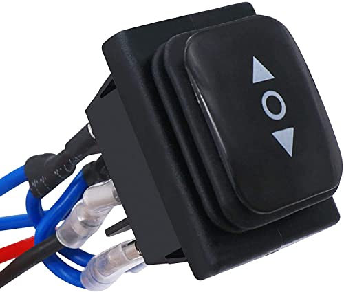 Taiss Kippschalter, wasserdicht, Einrastung, Polarität, Umkehrschalter, Wippschalter, DC-Motor, 6-polig, 3 Positionen, 10 A, Gleichstrom, 12 V, automatischer Schalter mit Draht, KCD4-203-WL-BK+JT