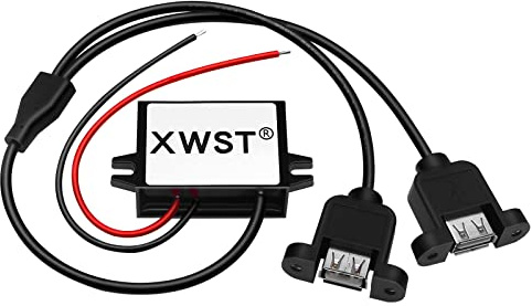 DC DC 8-85V 12V 24V 36V 48V 60V 72V auf 5V Spannungswandler 3A 15W Dual-USB mit Ohr Wandler | Adapter Anschluss für Auto Motorrad Fahrrad E-Bike