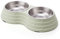KuTi Kai Double Dog Bowls for Food and Water,Premium Removable Stainless Steel Double Bowls with Non-Slip Bottom and 1 Pet Food Scoop for Pet and Small Dogs Cats etc (Large, Green)