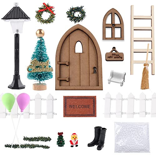 EBANKU Porta Elfo Natale Kit, Porta Elfo Natale Accessori per Porta Gnomo Natale, Elfo Natale in Miniatura (A)