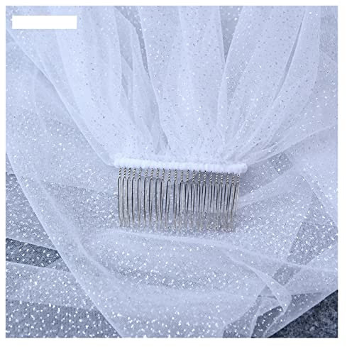 YOKWI Hochzeitsschleier, Brautschleier Kathedrale, farbige Pailletten königliche Hochzeitsaccessoires (Color : White, Size : 200cm)