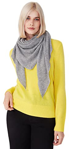 Style & Republic Unisex Kaschmir Schal aus 100% Cashmere mit Fransen, dein kuscheliger Premium Strick-Schal für stilvolle Herbst- & Winter-Momente mit Fransen, grey