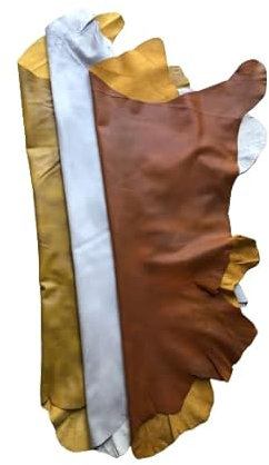 Crazy Horse, pflanzlich gegerbtes Handwerk, ganzes Nappaleder, weiches Schaffell, echtes Leder, keine Löcher und Flecken (gelb)