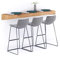 MOBILI FIVER, Barra de Bar Evolution 180x40, Madera Rustica, Mesa Flotante para Bares y Restaurantes, Cocina, Made In Italy