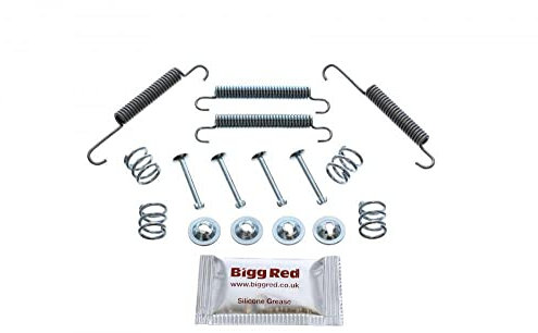 Bigg Red - Parking Hand Brake Shoe Fitting Kit - Rear Disc Brakes Drum dia 170mm, Shoe width 26mm - Compatible with,