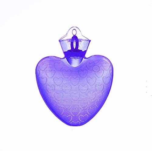 KAYISI Hot Water Bottle 1L Transparent Heating Hot Water Bag PVC Hand Warmers Heart Shape - 1pc