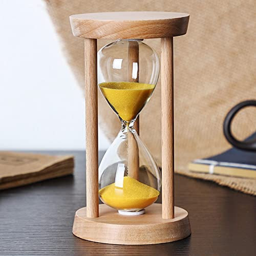 Sablier Minuterie,Ornement De Salon D'Horloge De Sablier En Bois Original Créatif, 3/5/10/15/20/30 Minutes Décor De Bureau De Minuterie En Verre Anti-Chute, Pour La Décoration De Restaurant De Cui