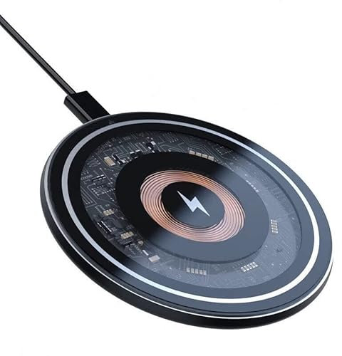 Tec-Digi Wireless Phone Charger, Qi-Certified 10W/7.5W Fast Wireless Charging Pad for Apple iPhone 11 Pro Max/XS MAX/XR/X/8 Plus/, Samsung Galaxy S20 Ultra/Note 10+/S10/S10e/S9/S8 Plus