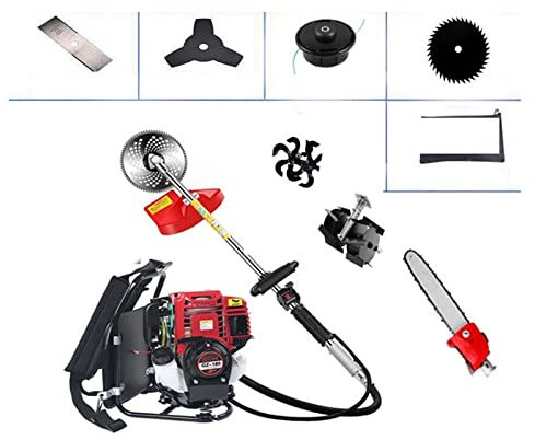 Rasenmäher, 9-in-1-Rucksack-Freischneider, Grasschneider mit 4-Takt-Benzinmotor, Baumschneider, Mini-Fräse
