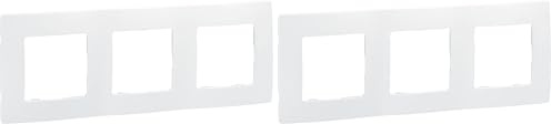 Legrand Niloé 665003 NL-Plaque pour interrupteur avec 3 entrées, Blanc (Lot de 2)