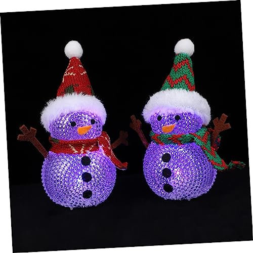 Garneck 2st Leuchtende Schneemann-verzierung Schneemann-weihnachtsdekorationen Für Baum Led-schneemann Im Innenbereich Geführter Schneemann Leuchtendes Nachtlicht Fenster Baby Pp Geschenk