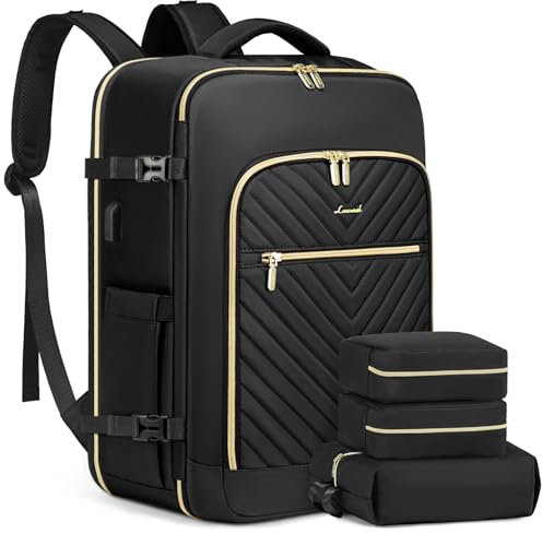 LOVEVOOK Handgepäck Rucksack 40L Reiserucksack Damen Groß Reisetasche Handgepäck Flugzeug 17.3 zoll Laptop Rucksack Wasserdicht Travel Backpack Women mit Kulturbeutel Weekender Bag für Reise Business