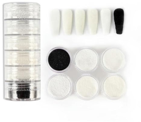 6 Colors Set Candy Sweater Effect Nail Glitter Sparkly Sugar Dust Powder Chrome Pigment for Manicure Polish Nail Art Decorations