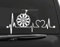 Rakelfix Darts Dart Dartscheibe Dartpfeil Herzschlag Aufkleber 30 cm Herzlinie Hobby Sticker Auto Lack Scheibe Autoaufkleber
