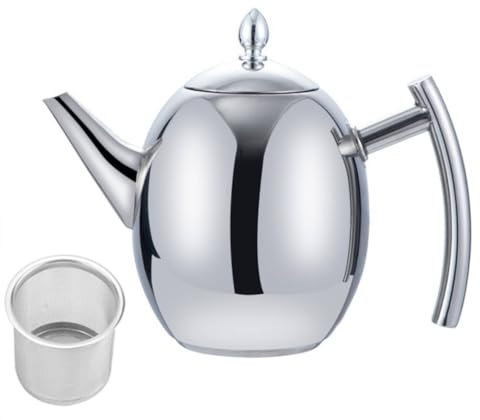 Stainless Steel Teapot, Teapot with Infuser Tea Kettle All Clad Kettle Insulated Teapot with Infuser Loose Leaf Tea Infuser Pot(1500ML)