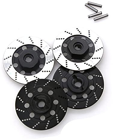Tlilyy 4 StüCke Metall Bremse Scheibe Felgen Kasten Metall Hex Adapter 12Mm für 1/10 D4 On-Road Racing RC Auto Teile,Schwarz