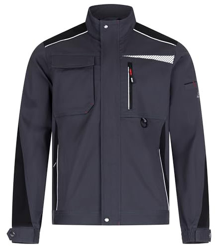 BWOLF Daytona Arbeitsjacke Herren Stretch Arbeitsjacken Herren Arbeitskleidung Männer mit Spandex und vielen Taschen (DE/NL/SE/PL, Alphanumerisch, L, Regular, Regular, Grau/Schwarz)