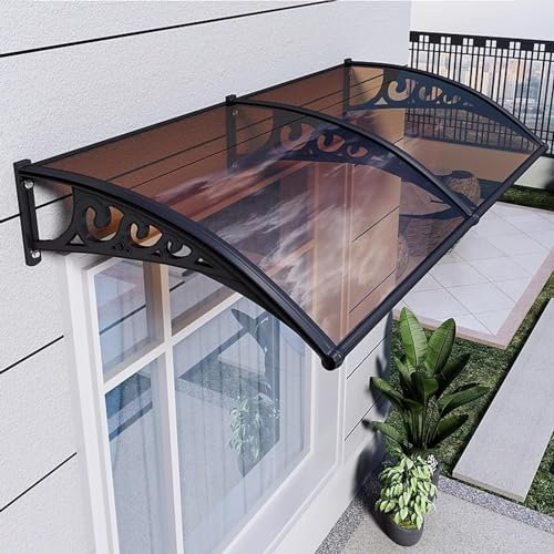 HTIANMM Moderne Außenüberhangmarkisen für Fenster, Markise für die Eingangstür, Markisen mit Aluminiumhalterung, Markisenvordächer aus Polycarbonat, Schutz vor Schnee und Regen,80x100cm/32x40in