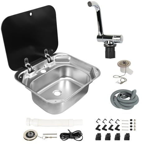 Fregadero de cocina de autocaravana | Fregadero de cocina plegable de acero inoxidable - Accesorios de cocina para ahorrar espacio, accesorios flexibles para autocaravana, cocina, baño