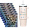 6 Blatt Buchstaben Aufkleber Selbstklebende Glitzerpapier zum Basteln Selbst Gestalten DIY Glitzer Buchstaben zum Aufkleben Vinyl Alphanumerisch Aufkleber für Wasserflaschen Tumbler Cup