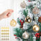 Hollowfly 20 Pcs Glass Christmas Ball Ornaments 2.36 Inch Glitter Christmas Tree Balls Decoration 5 Styles Hanging Christmas Balls Set Ornaments for Xmas Tree Home Holiday Party Gift (Champagne Gold)