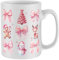 Purple Print House Pink Christmas Mug Xmas Stocking Gift Festive Tree Snowman Gingerbread Man Reindeer Bows Hot Chocolate Cup