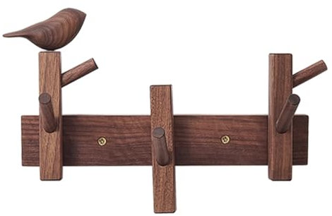 XIAOYIWIN Porte-manteau mural, crochets muraux, porte-manteau mural en bois, crochets de porte, crochets for manteau for chambre à coucher, salon, entrée, corniche(Original Wood,70cm)