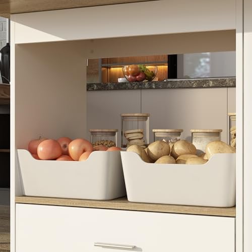 Isla de cocina independiente con estantes ajustables y mesa de desayuno, armario grande para buffet en blanco/beige, 150 x 80 x 91 cm