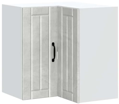 vidaXL Kitchen Wall Corner Cabinet - Lucca Concrete Grey Engineered Wood, Max Storage - Modern Style 57x57x60 cm