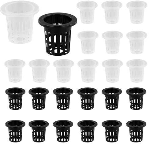 50 Stück Hydrokultur Netztöpfe 5.5cm, Netzbecher für Hydroponik, Gartennetz-Töpfe, Hydroponikbecher, Kunststoff Hydroponics Net Pot Eimer Korb, für Hydrokultur, Garten, Balkon, Bepflanzung