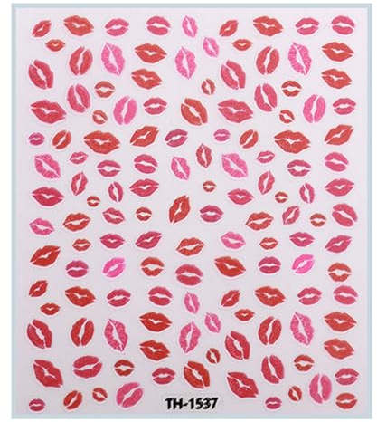 1 Pcs Valentine's Day Nail Manicure Decoration Stickers Cartoon Lips Lady Festival Pattern