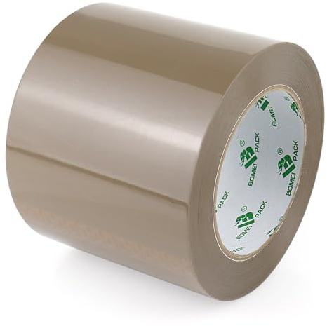 BOMEI PACK Paketklebeband 100mmx100m, Braun Klebeband für Verpackungen, Umzug und Porto, 1 Roll Packband Transparent Rollen Ideal für Kartons und Paketbänder